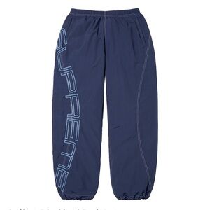 Supreme  spell out embroidered Dark Blue Logo Track Pants